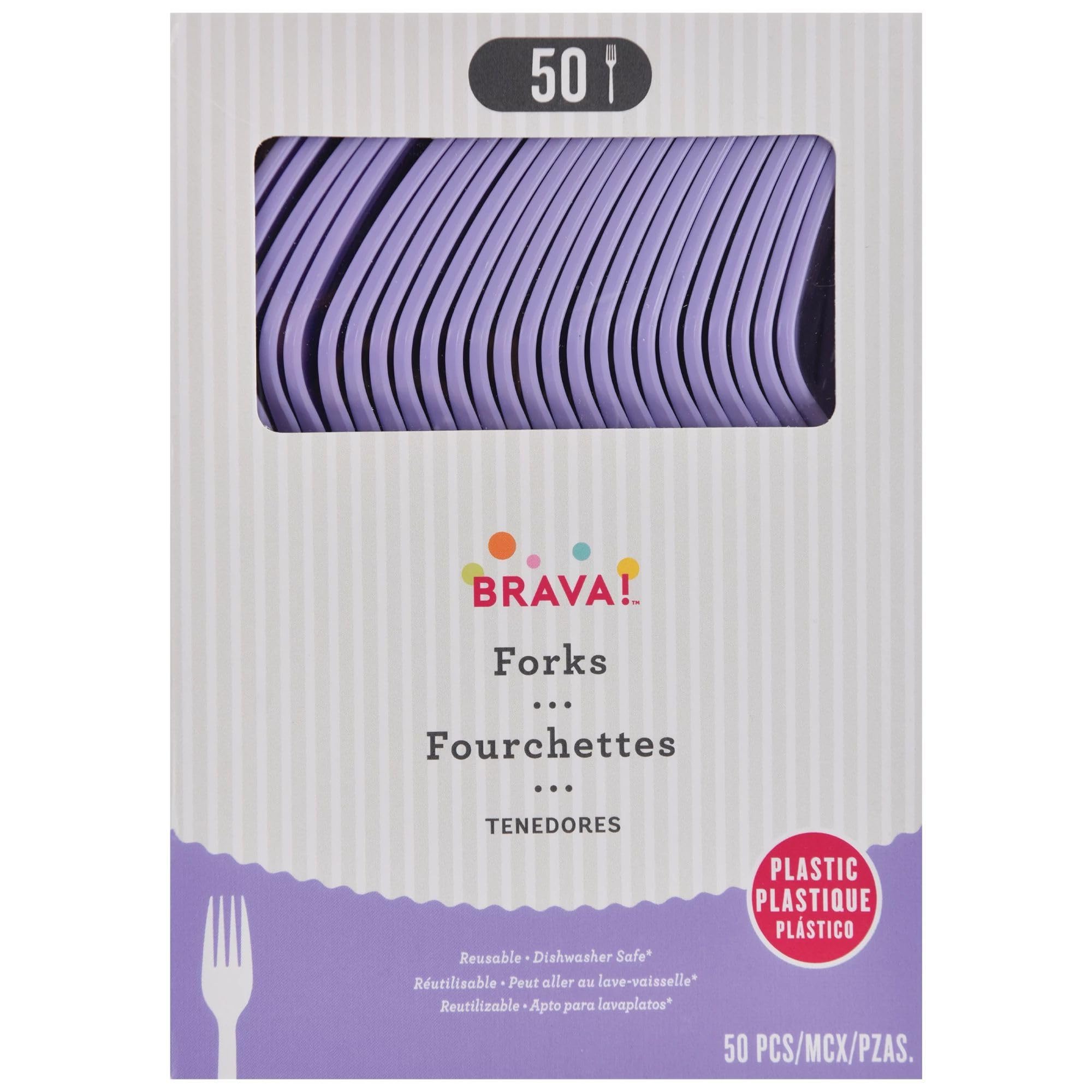 Lavender Plastic Forks - Solid Color Tableware, 50-pk