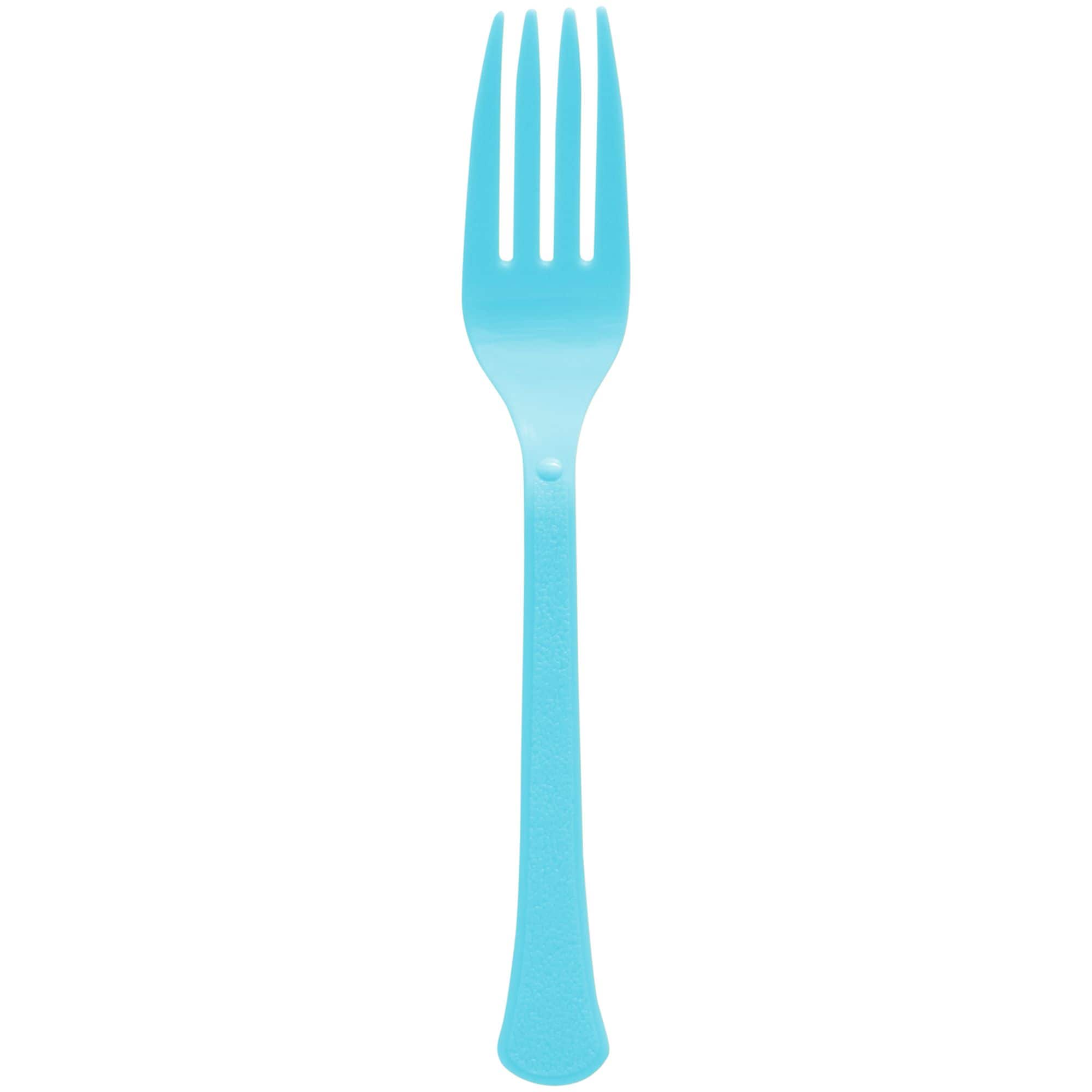 Heavy-Duty Plastic Solid Color Reusable Forks, 50-pk
