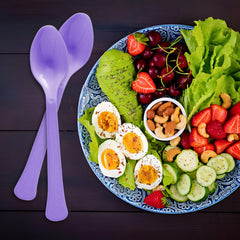 Vibrant Purple Plastic Spoons - Pack of 50