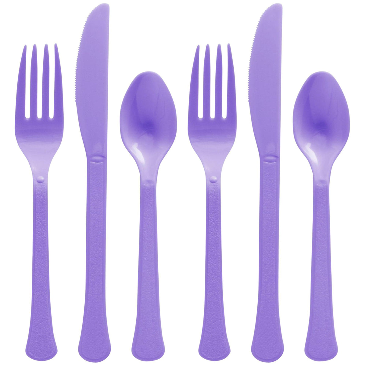 Vibrant Purple Plastic Cutlery Set - Assorted