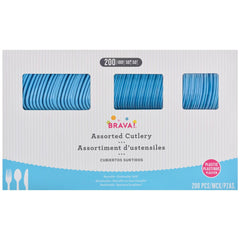 Caribbean Blue Assorted Plastic Cutlery Set