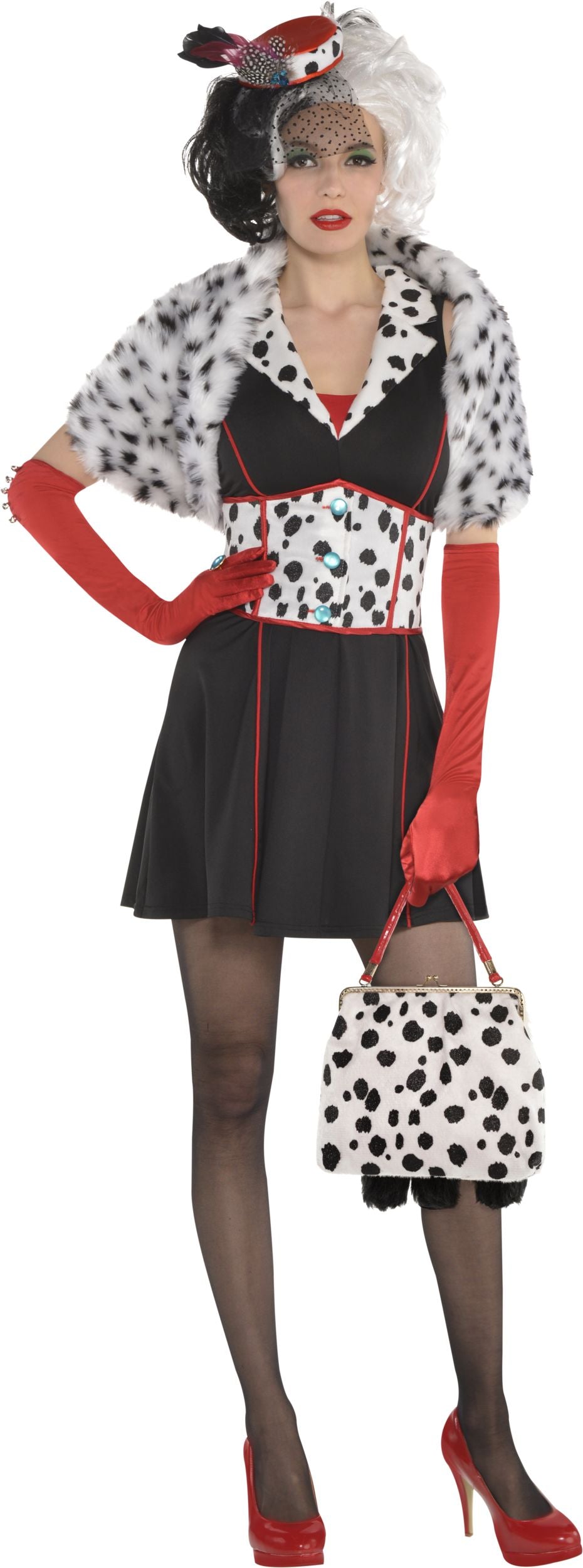 Disney 101 Dalmatians Cruella De Vil Faux Fur Spotted Shrug, One Size