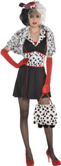 Disney 101 Dalmatians Cruella De Vil Faux Fur Spotted Shrug, One Size