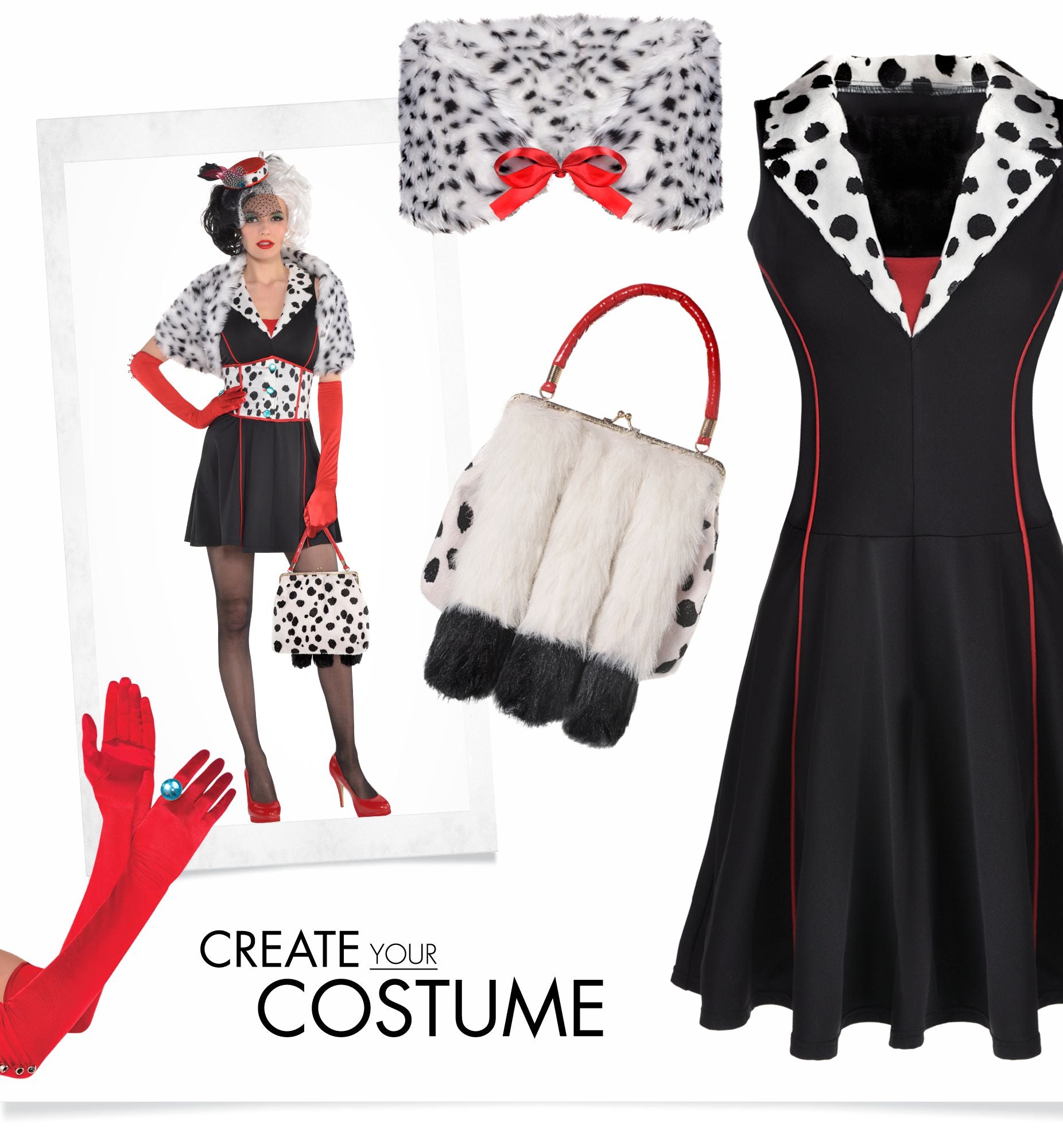 Disney 101 Dalmatians Cruella De Vil Faux Fur Spotted Shrug, One Size