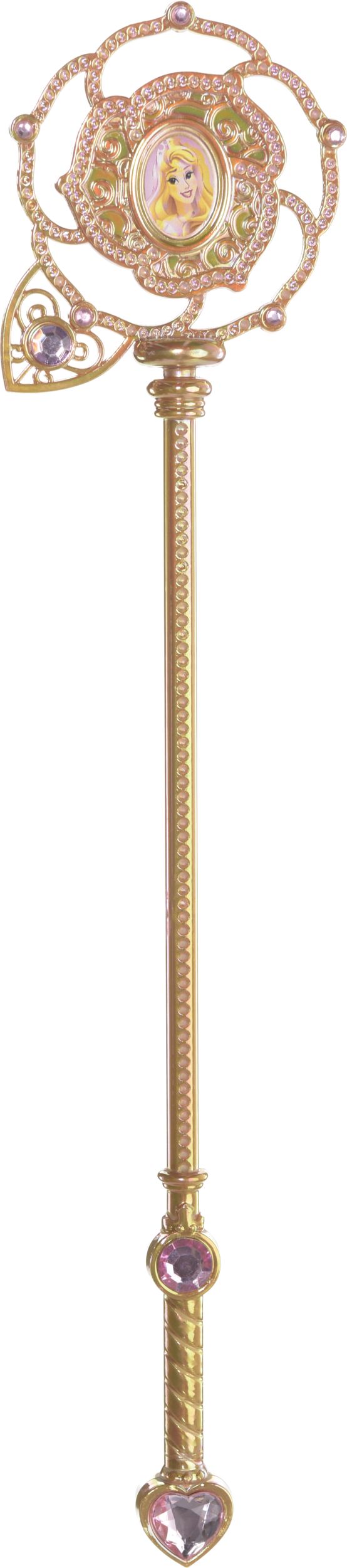 Sleeping Beauty Aurora Tiara, Wand Costume Accessories, Gold/Pink Kit