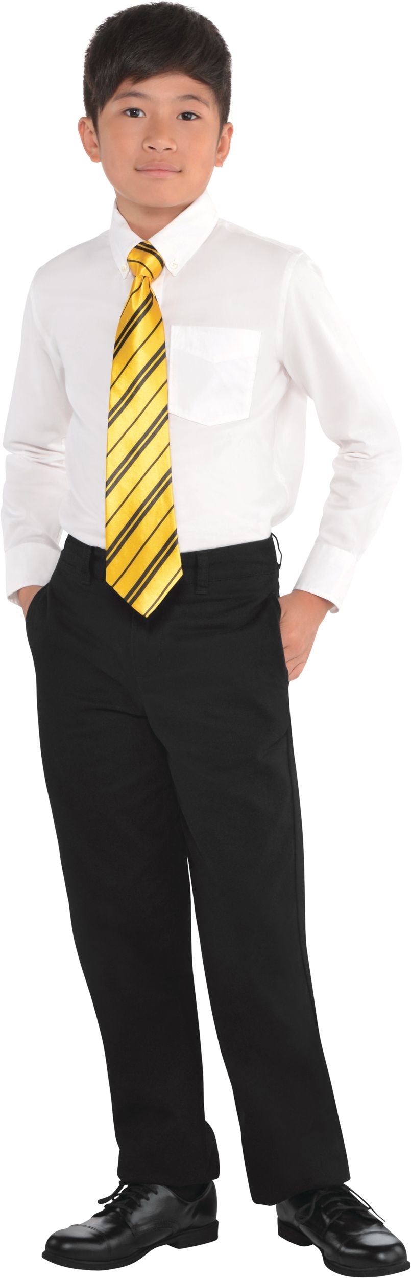 Harry Potter Hufflepuff Neck Tie, Yellow/Black Striped, One Size