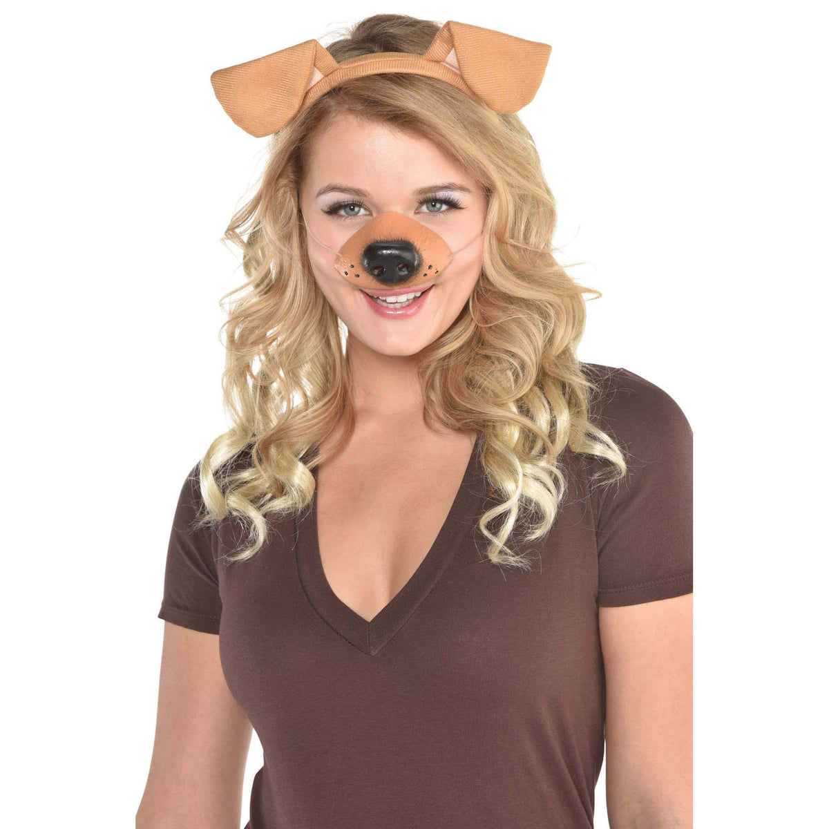 Dog Headband & Nose, Brown, One Size, 2-pk