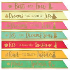Disney Princess Metallic Sashes, Blue/Gold, One Size, 8-pk