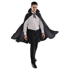 Adult Vampire Cape with Hood, Black, One Size, Wearable Costume Accessory