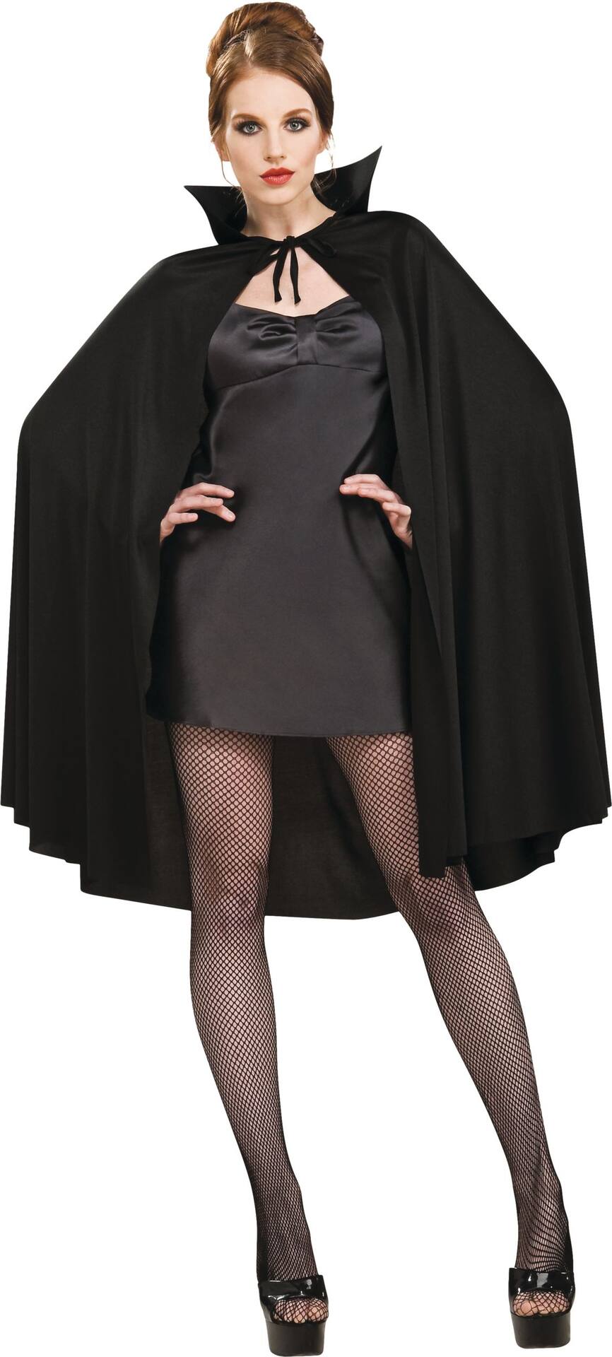 Adult Vampire Cape with Hood, Black, One Size, Wearable Costume Accessory