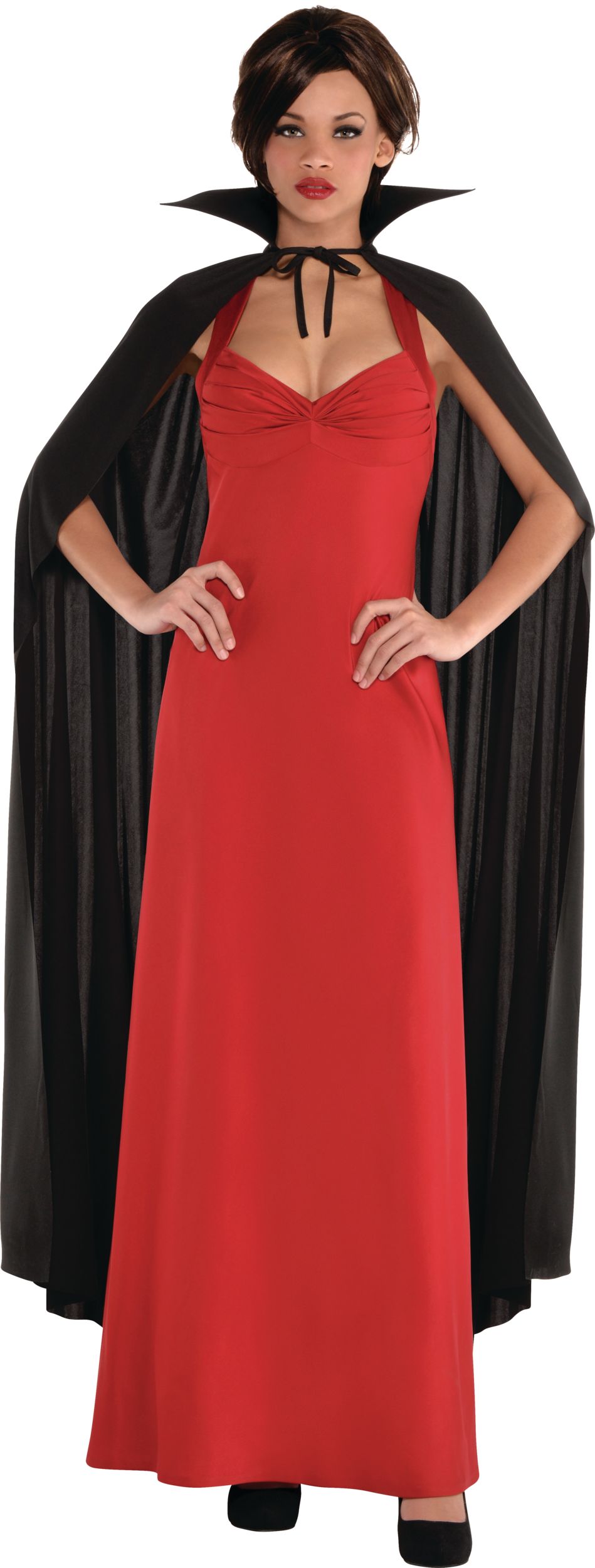 Adult Vampire Cape with Collar, Black, One Size, Wearable Costume Accessory