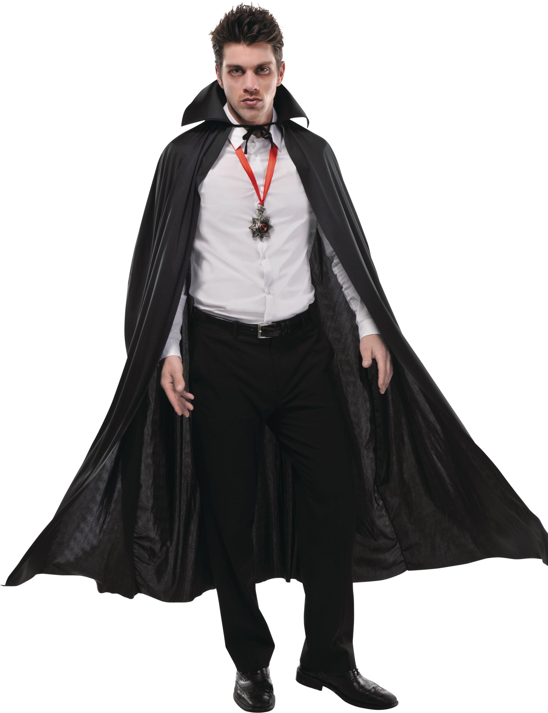 Adult Vampire Cape with Collar, Black, One Size, Wearable Costume Accessory