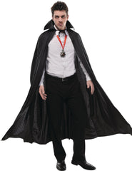 Adult Vampire Cape with Collar, Black, One Size, Wearable Costume Accessory