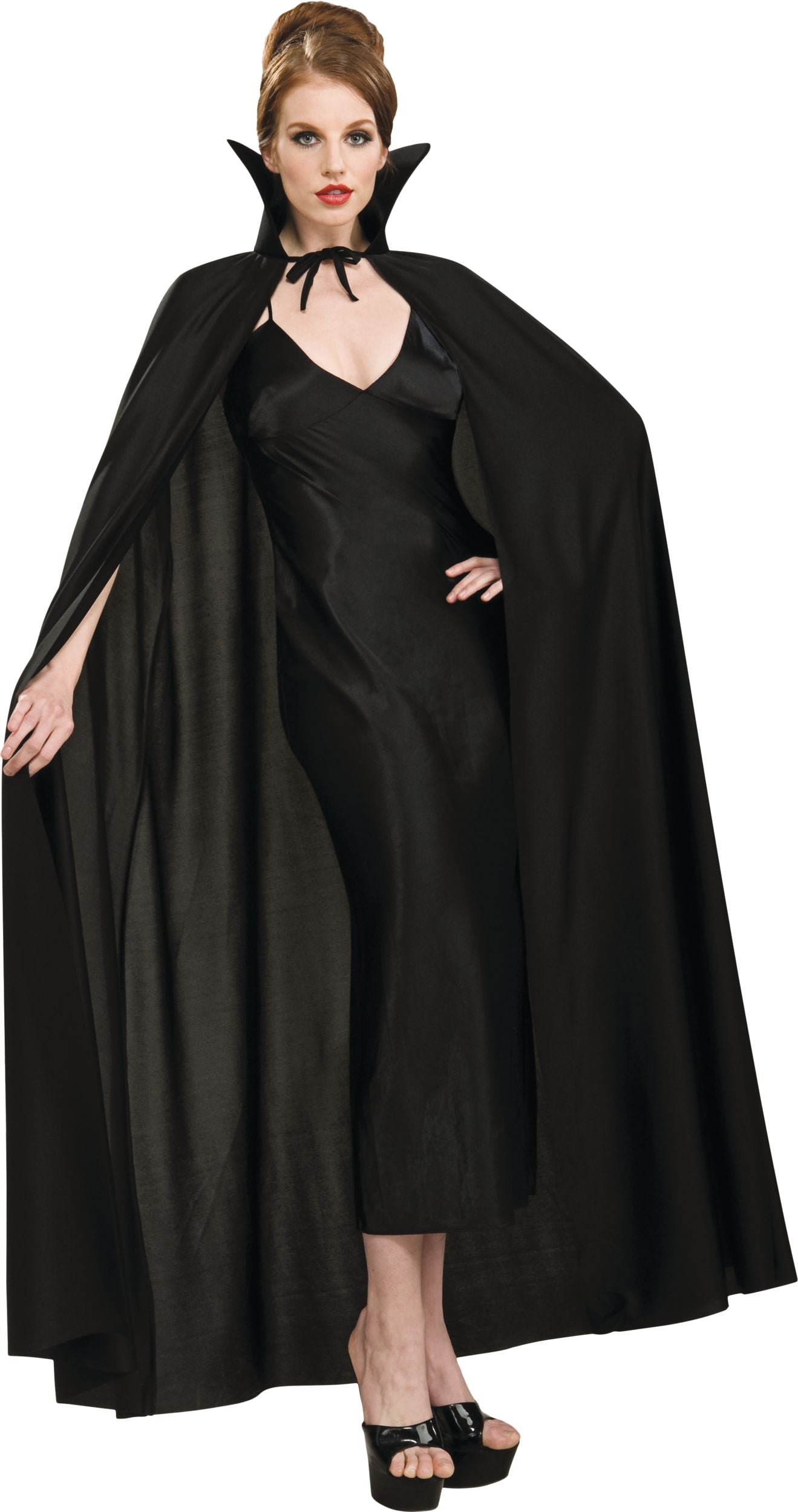 Adult Vampire Cape with Collar, Black, One Size, Wearable Costume Accessory