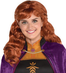 Disney Frozen Anna Long Curly Hair Wig, Orange, One Size