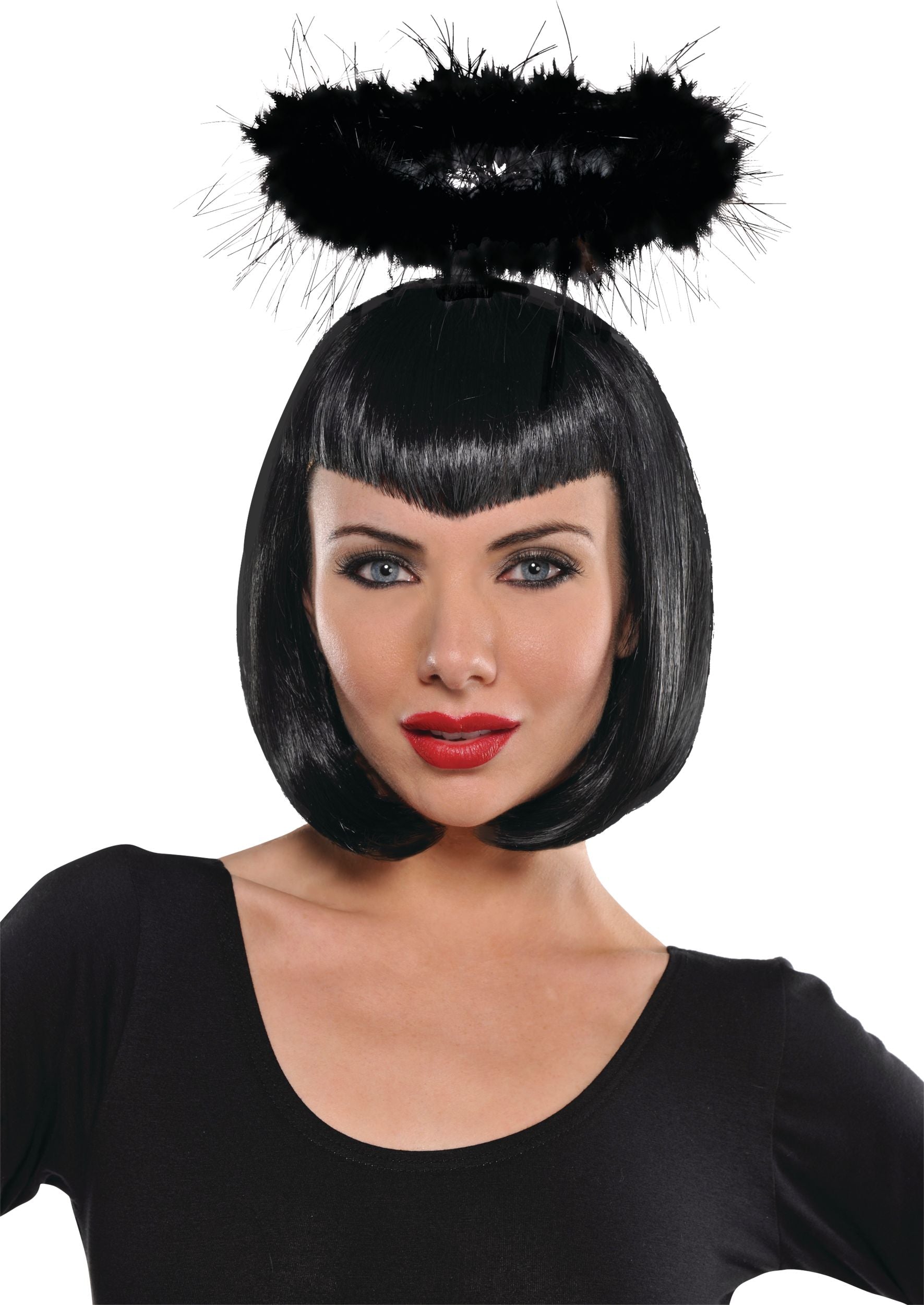 Marabou Halo Dark Angel Headband, Black, One Size