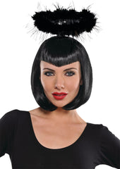 Marabou Halo Dark Angel Headband, Black, One Size