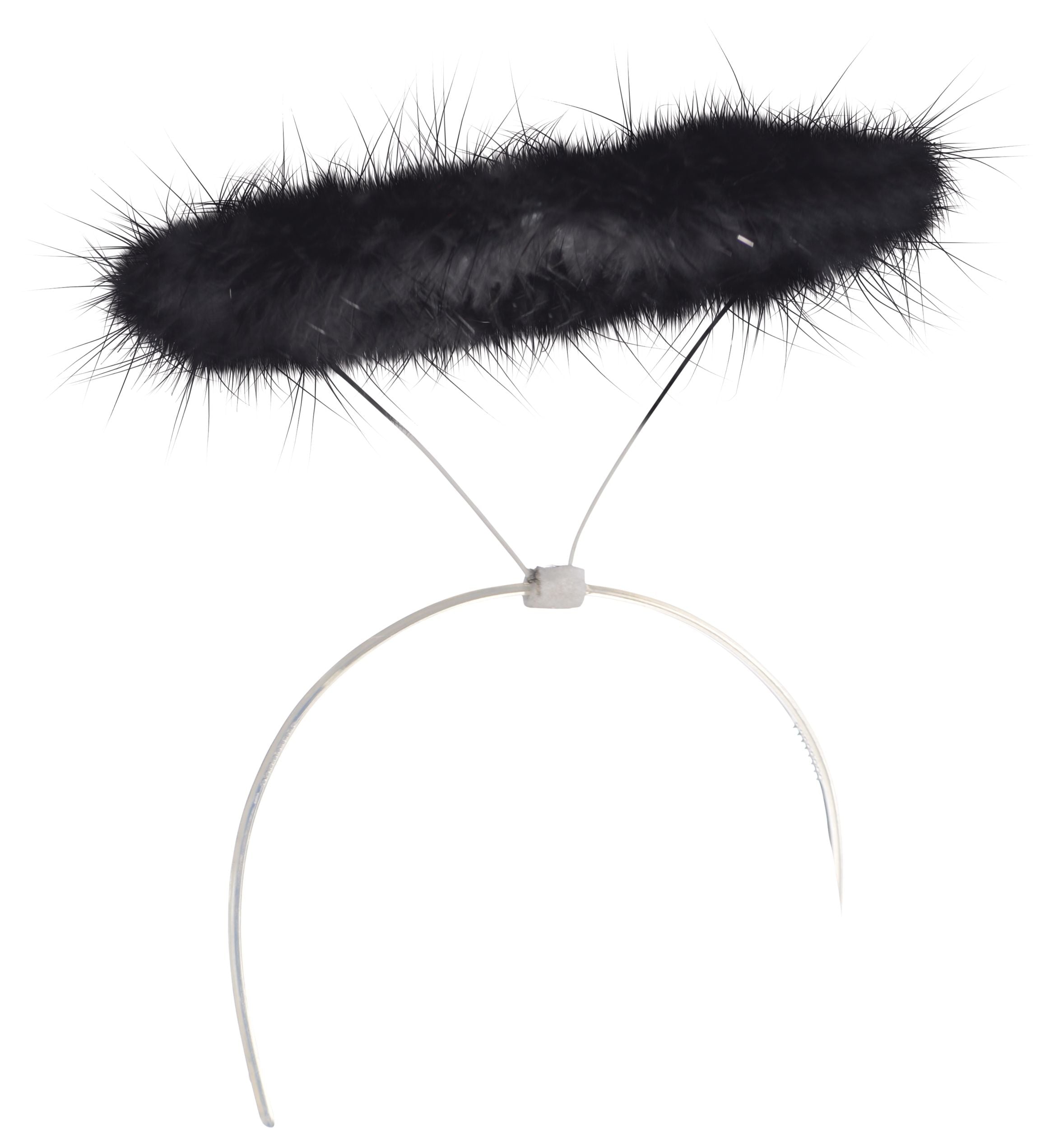 Marabou Halo Dark Angel Headband, Black, One Size