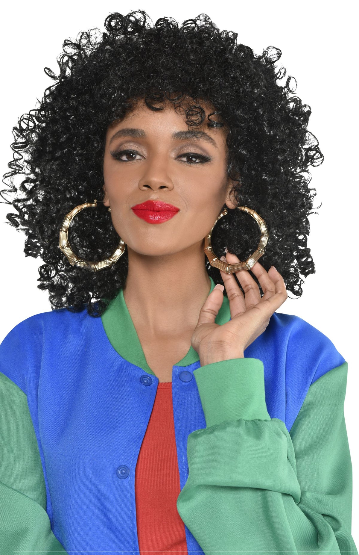 90s Bamboo Costume Accessories Earrings, Teen, Adult, Gold, 3.5-in, 2-pcs