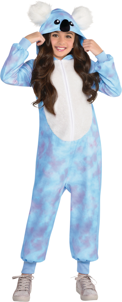 Kids' Koala Blue Jumpsuit with Hood, Child Medium 8-10