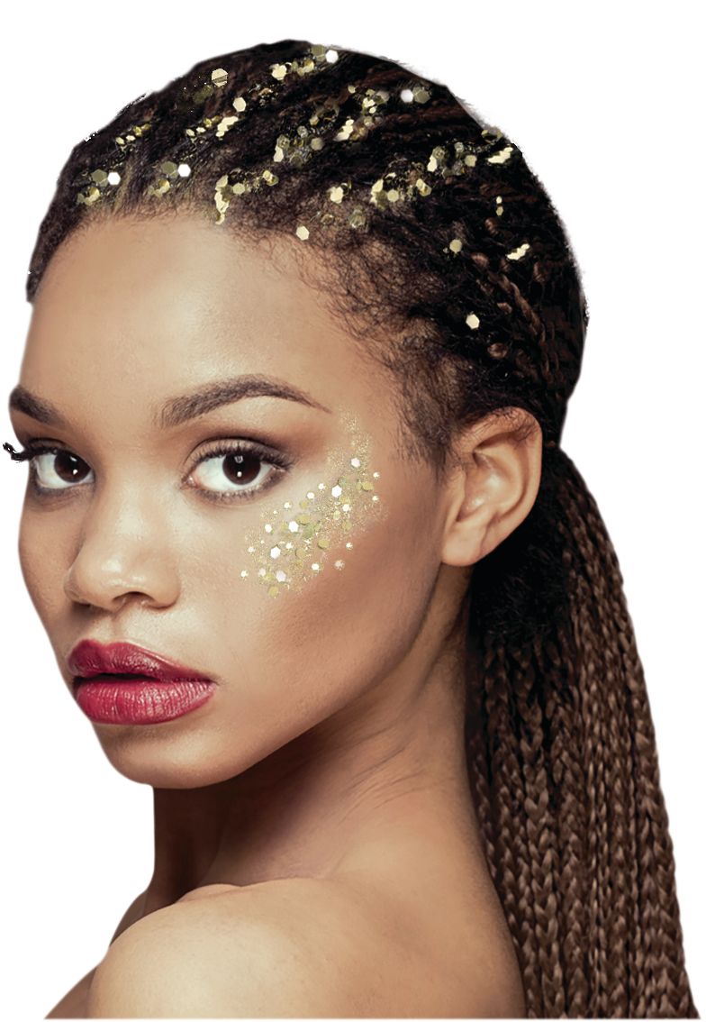 Glitter Makeup Kit with Applicator Brush, Gold, 0.24