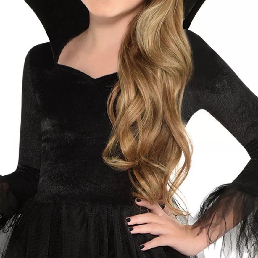 Kids' Enchanted Witch Black Dress with Hat, Assorted Sizes