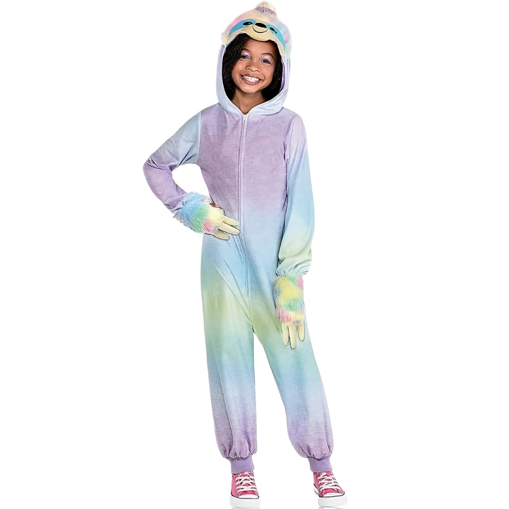 Pastel Sloth Zipster Costume for Girls