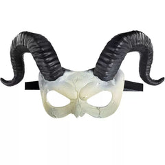 Ram Horned Half Mask, Black/White, One Size