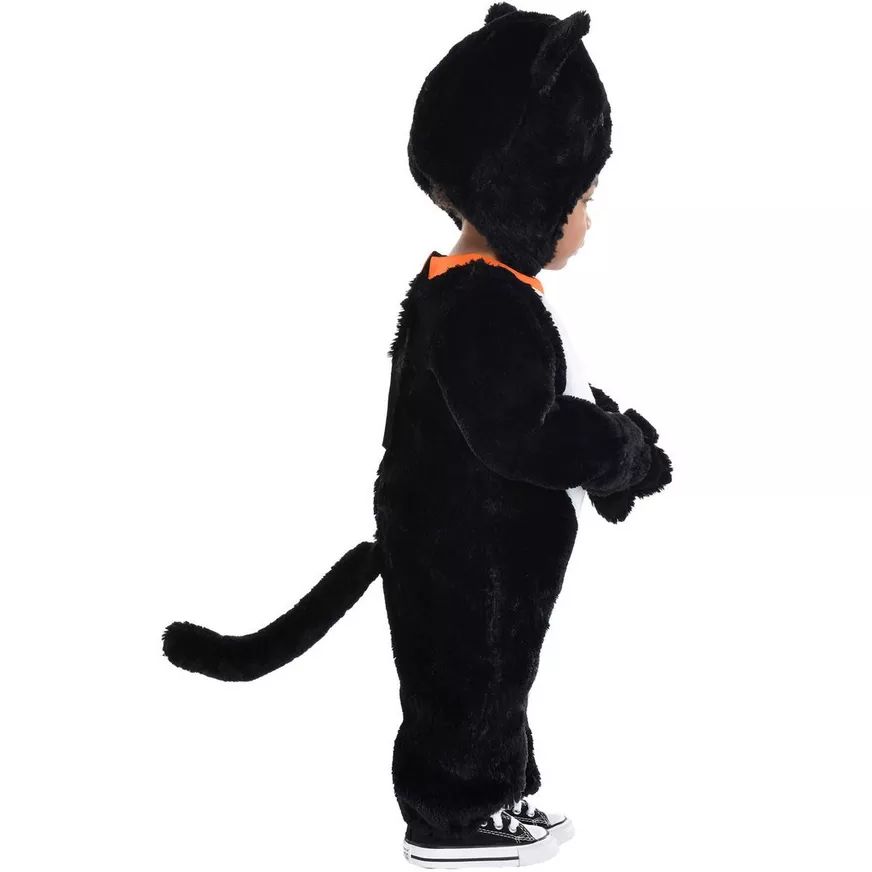 Toddler Cat Black/White Jumpsuit with Hood, Assorted Sizes