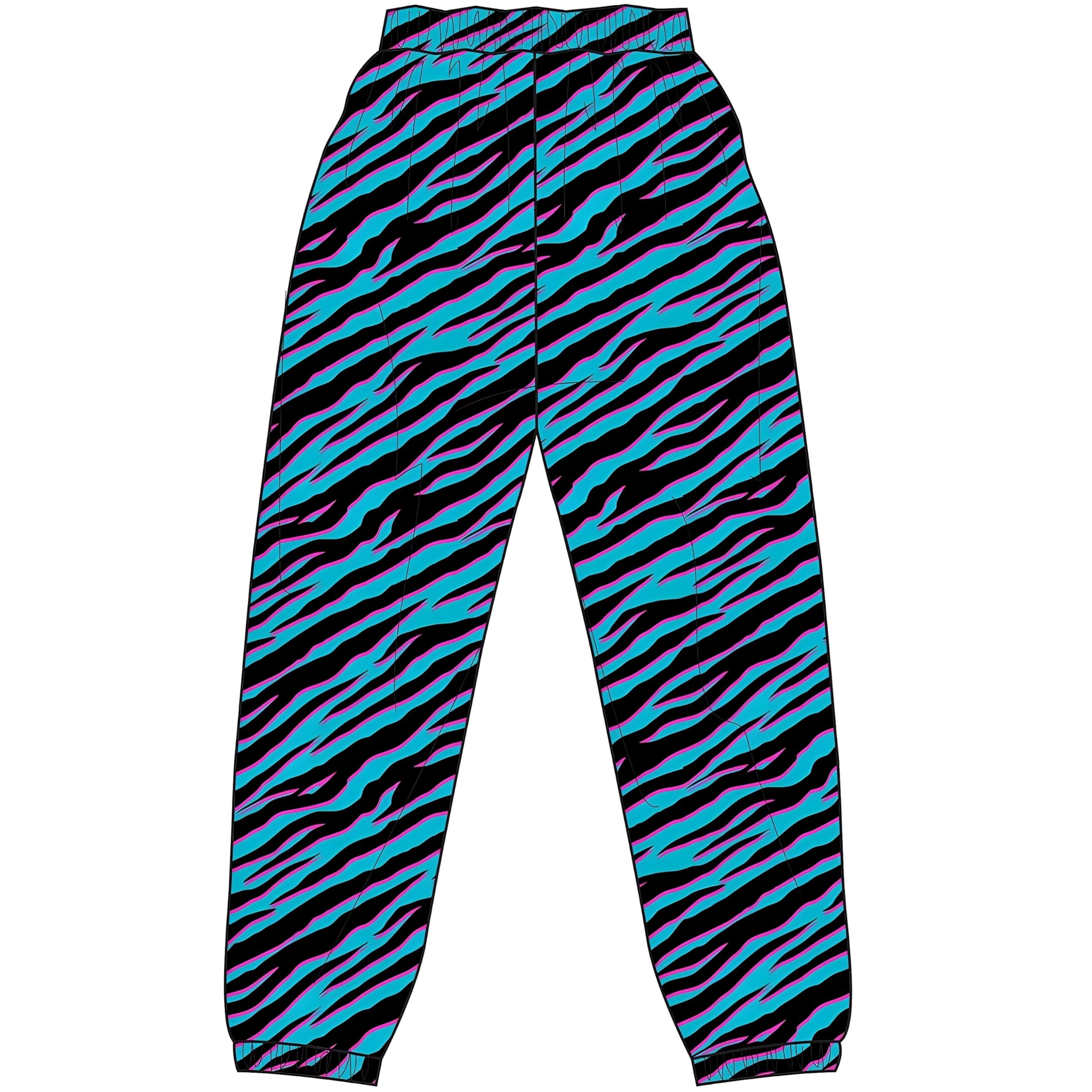 Adult Zebra Print Beach Pants, Blue/Purple, Assorted Sizes