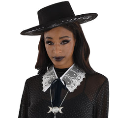 Tie On Lace Collar, White, One Size