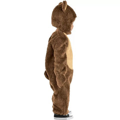 Toddler Teddy Bear Brown Jumpsuit with Hood, Infant 18-24