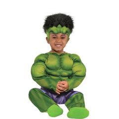 Toddler Marvel Hulk Padded Jumpsuit, Wig, Assorted Sizes
