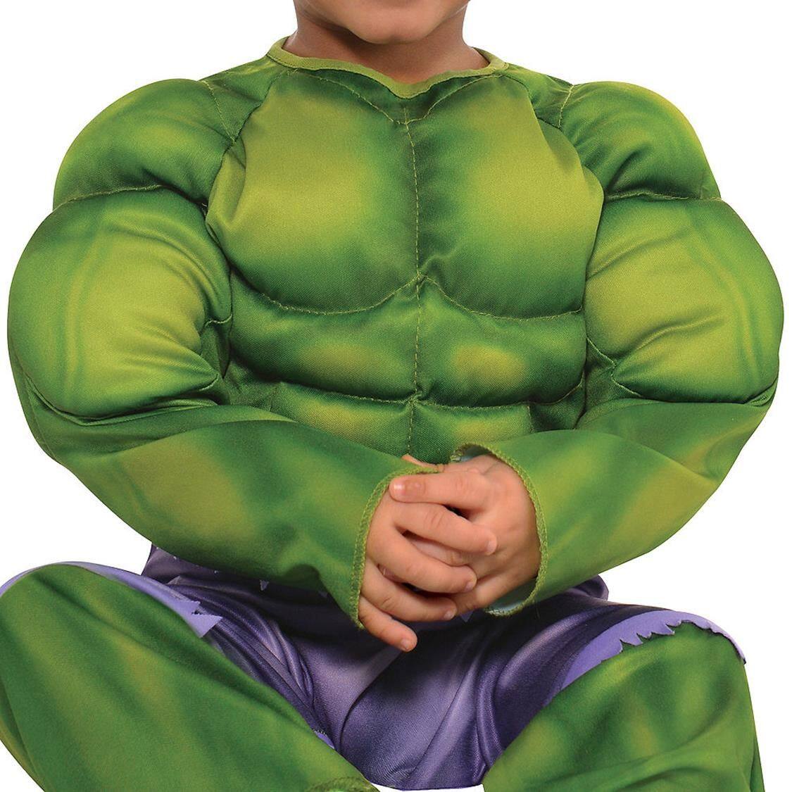 Toddler Marvel Hulk Padded Jumpsuit, Wig, Assorted Sizes