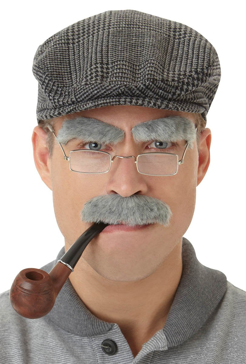Grey Eyebrow & Moustache Facial Hair Set, One Size, 3-pk