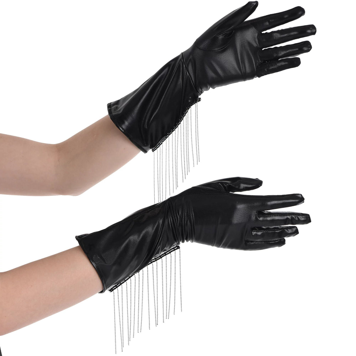 Cowgirl Glam Gloves with Ball Chain Fringe