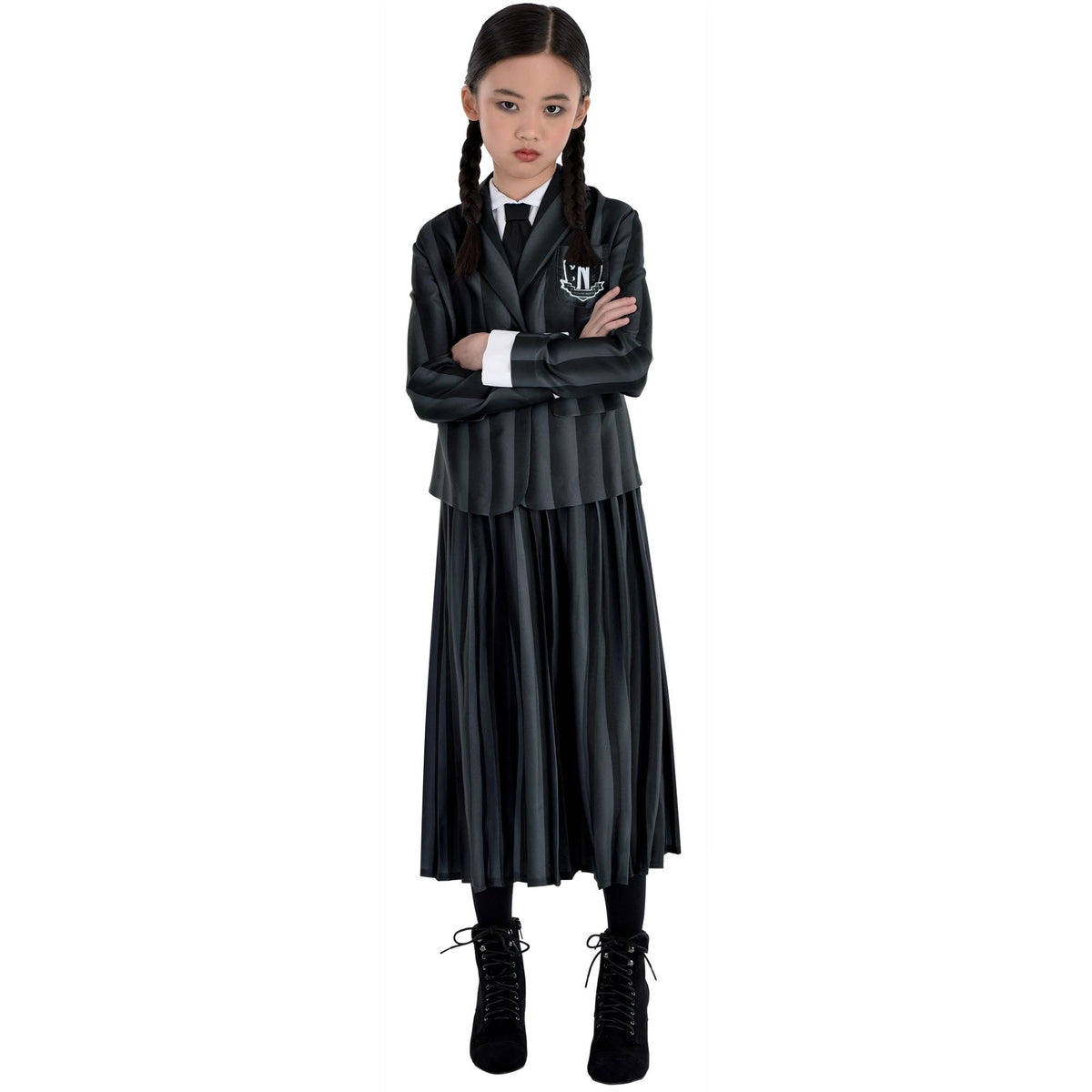 Nevermore Academy Wednesday Addams Costume for Girls, Child Large 12-14