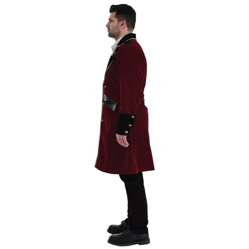 Men's Captain Pirate Costume Jacket, Assorted Sizes
