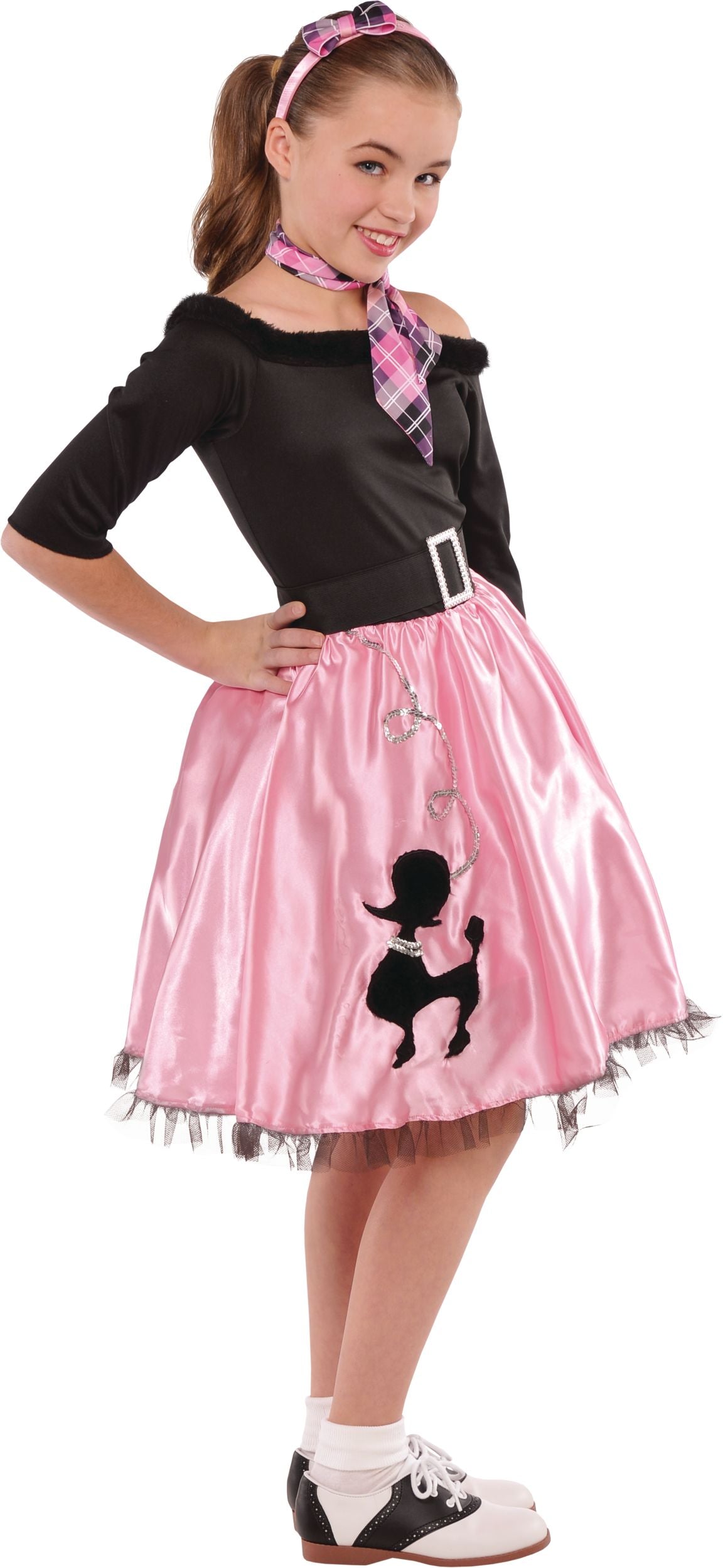 Kids' Pink Ladies Dress, Headband, Scarf, Assorted Sizes