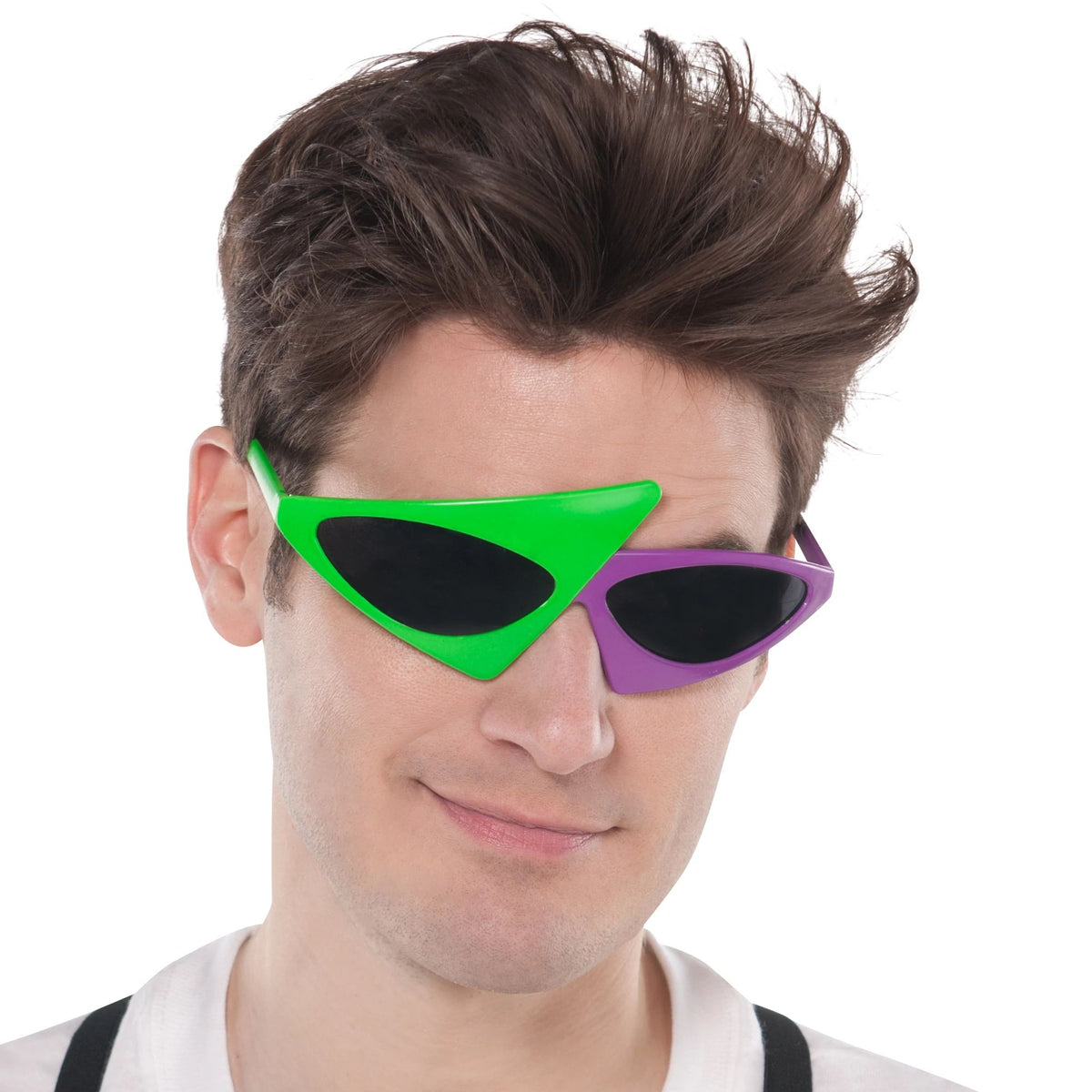 1980s Asymmetric Neon Costume Glasses
