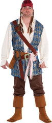 Men's Disney Jack Sparrow Costume, Blue/Brown, Plus Size