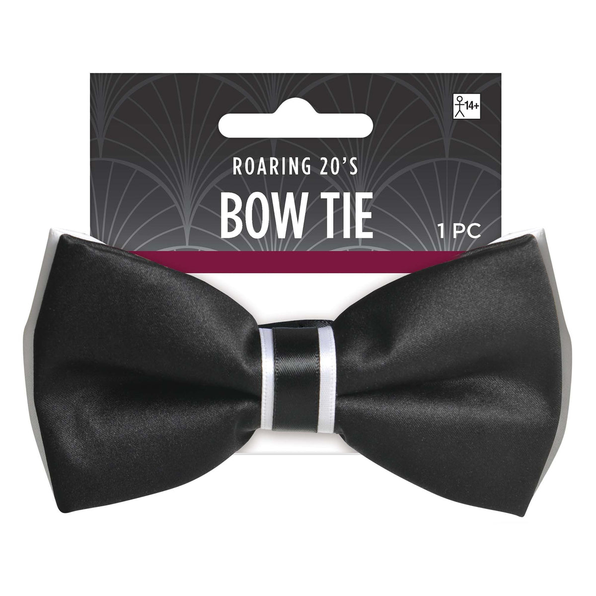 1920s Bow Tie, Black, One Size