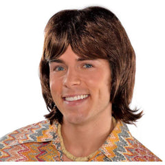 1970s Heartthrob Wig, Brown, One Size
