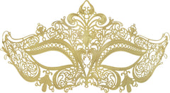 Filigree Metal Masquerade Mask, Gold, One Size, Wearable Costume Accessory