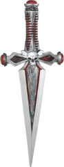 Dagger Weapon, Silver/Red, 16-in, Wearable Costume Prop