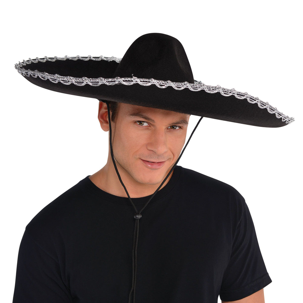 Silver Trim Black Sombrero