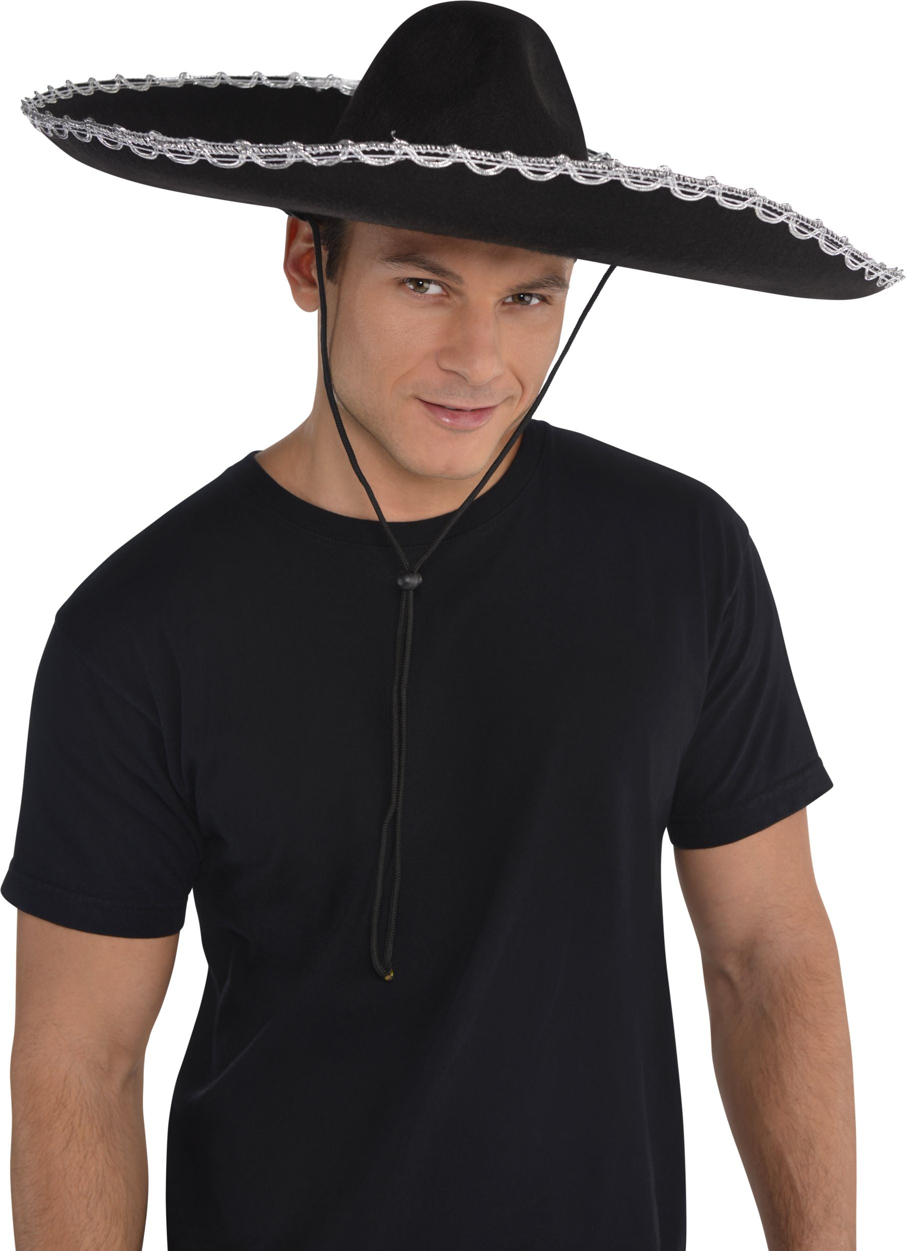 Silver Trim Black Sombrero