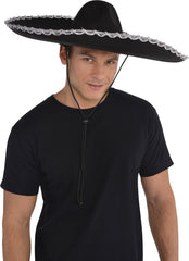 Silver Trim Black Sombrero
