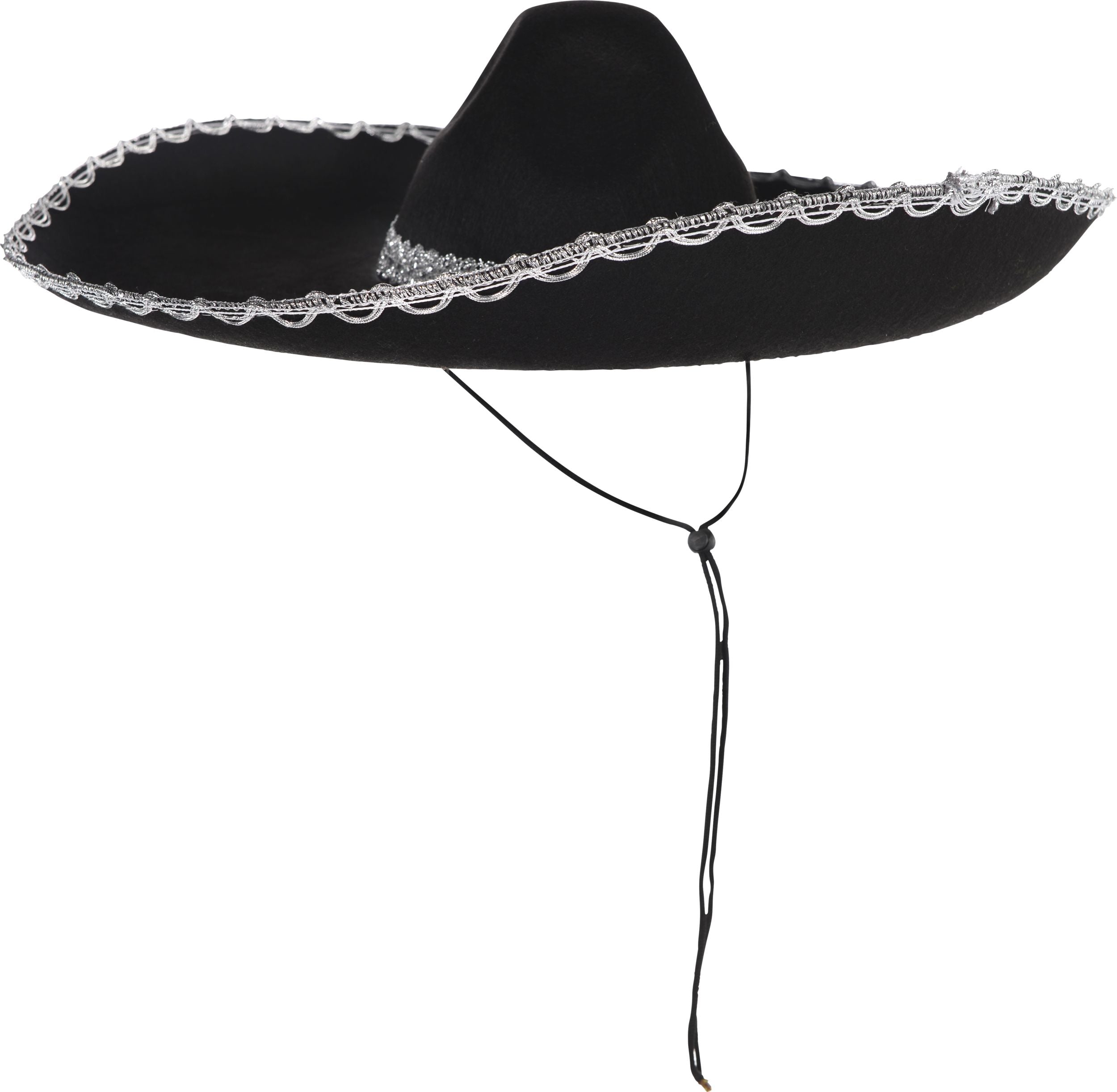 Silver Trim Black Sombrero