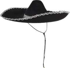 Silver Trim Black Sombrero